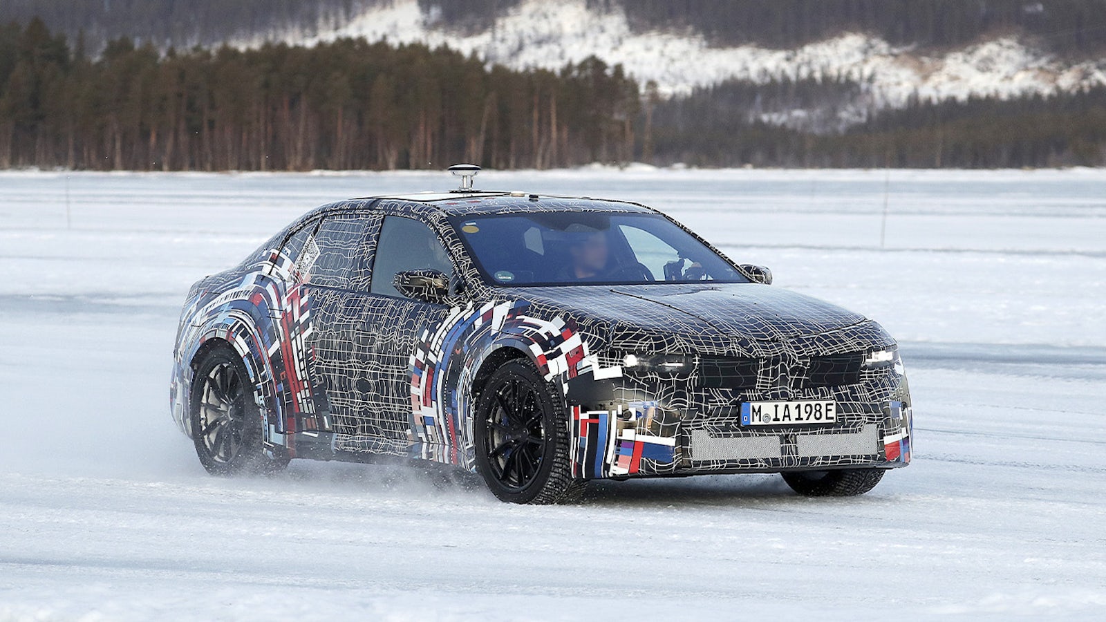 BMW M3 Electric in the snow test