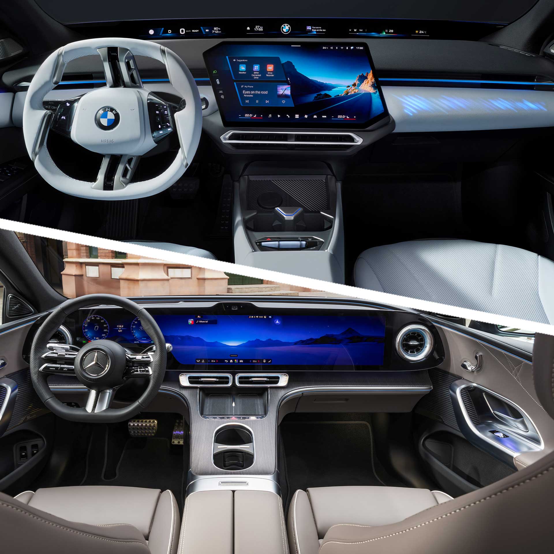 BMW-i3-vs-Mercedes-C-Klasse-elektrisch-Innenraum