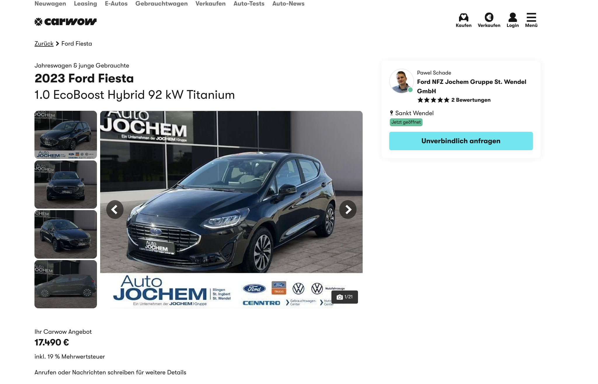 Ford-Fiesta-Gebrauchtwagen-Angebot