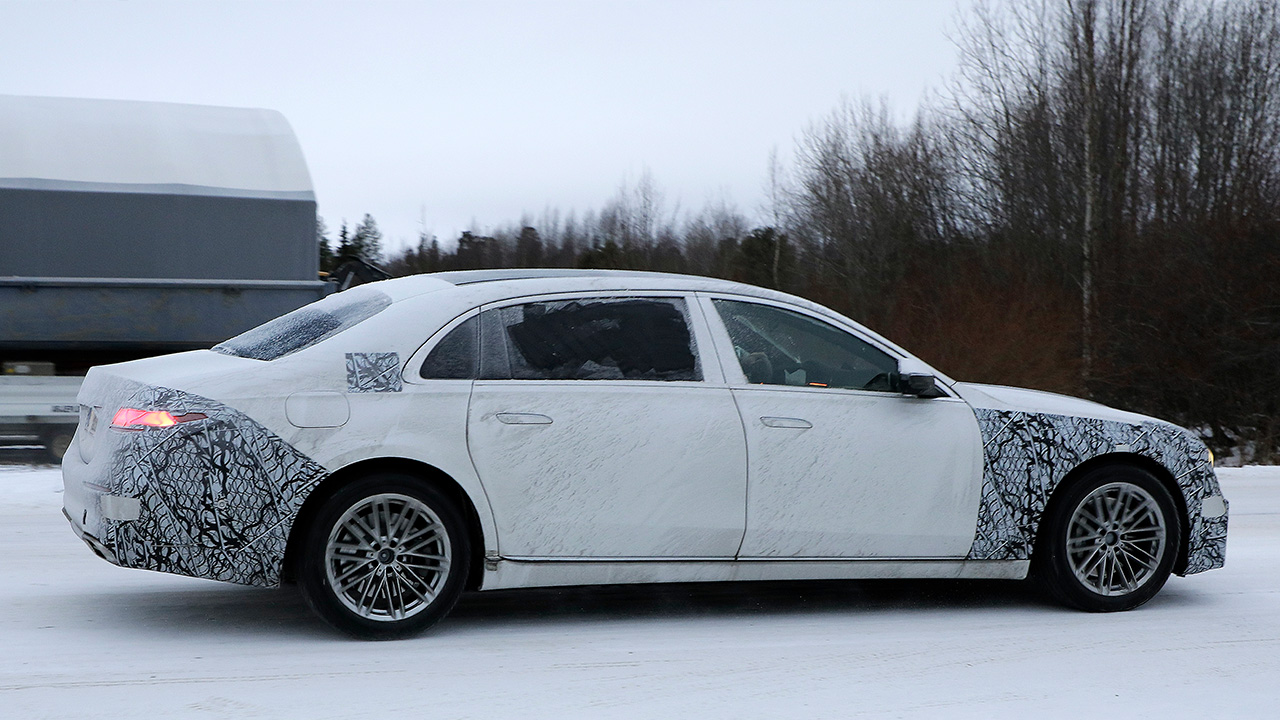 S-Klasse Facelift im Wintertest Seitenansicht